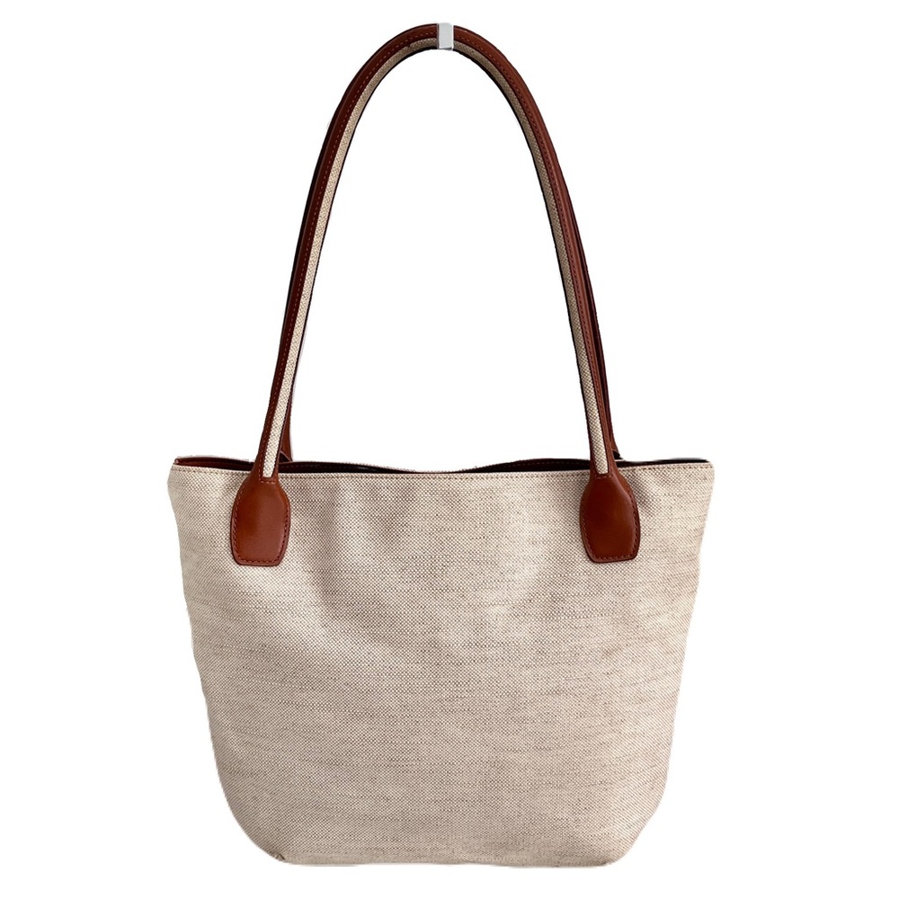 Delvaux Beige Canvas ‘Toile Charleston’ with Brown Leather Trim Tote Bag - Picture 3 of 12
